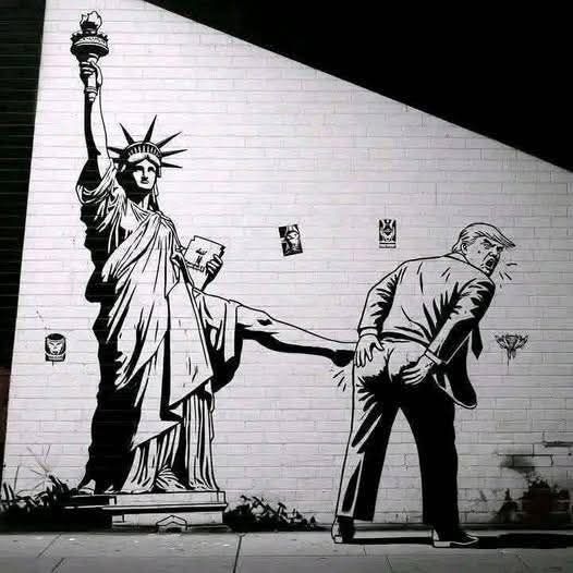 Banksy Even Lady Liberty has had enough